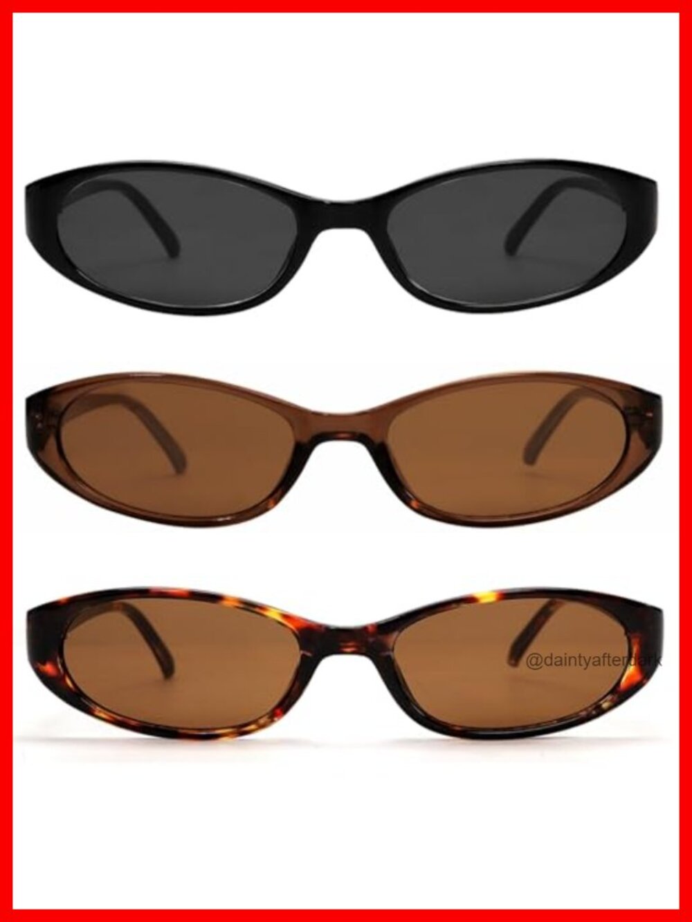 Retro Oval Sunglasses Small Chic Lightweight 90s UV Protection TAC Lens